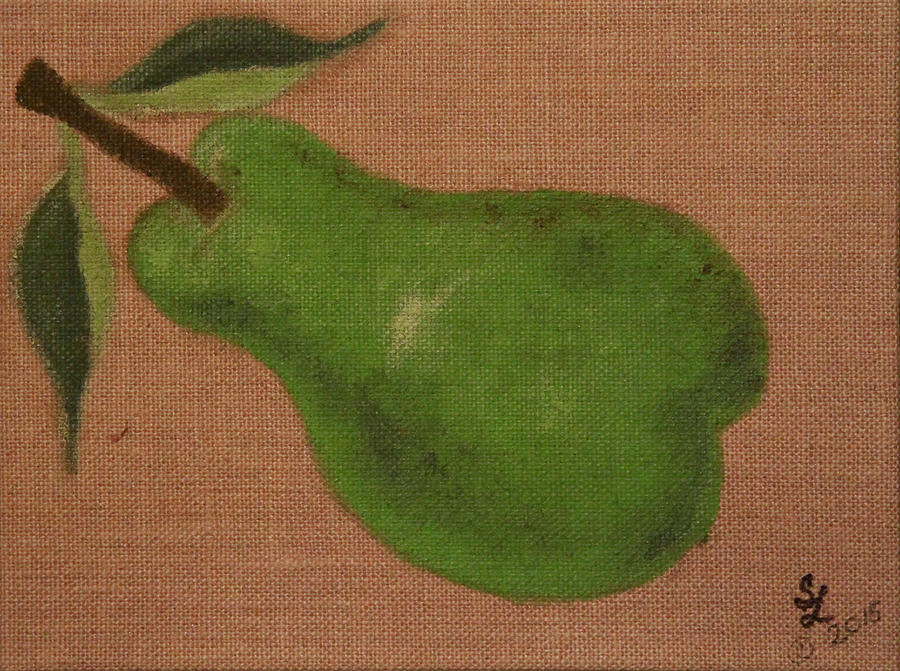 Green Pear Painting by Suzon Lemar