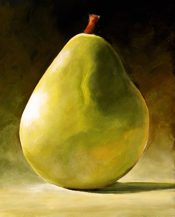Pear Painting - Green Pear by Toni Grote