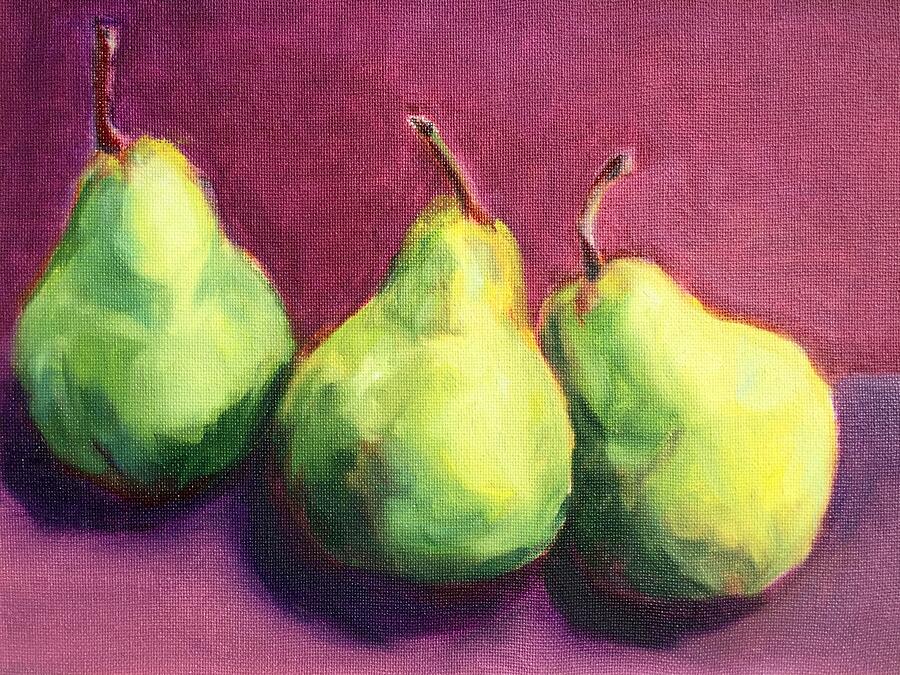 Pear Painting - Green Pears by Jane Wong