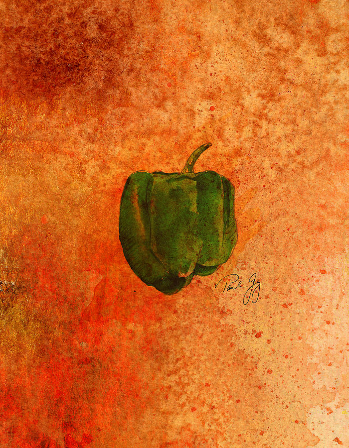 Green Pepper Mixed Media by Paul Gaj