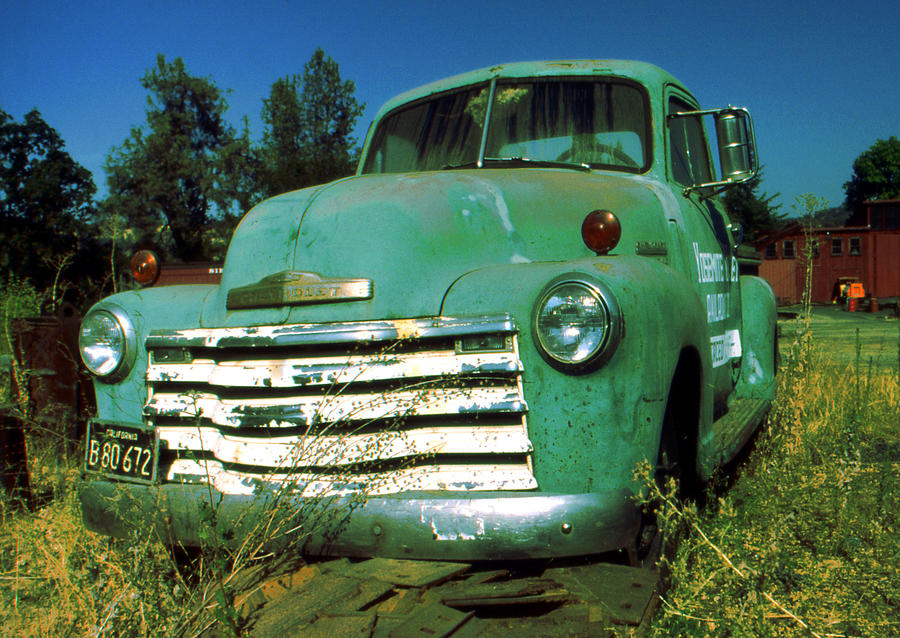 Green Pickup Truck 1959 Photograph by Peter Potter