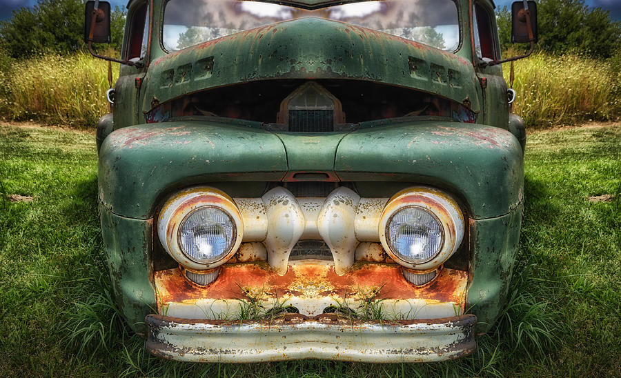 Green Pickup Photograph by James Barber