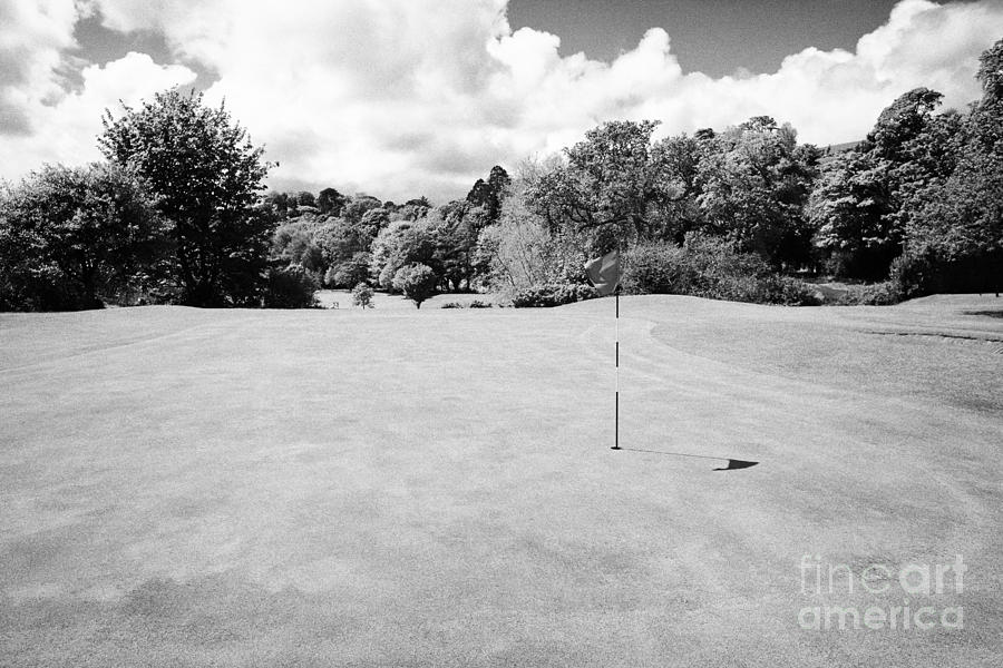 green pin and flag at Cushendall golf course County Antrim Northern ...