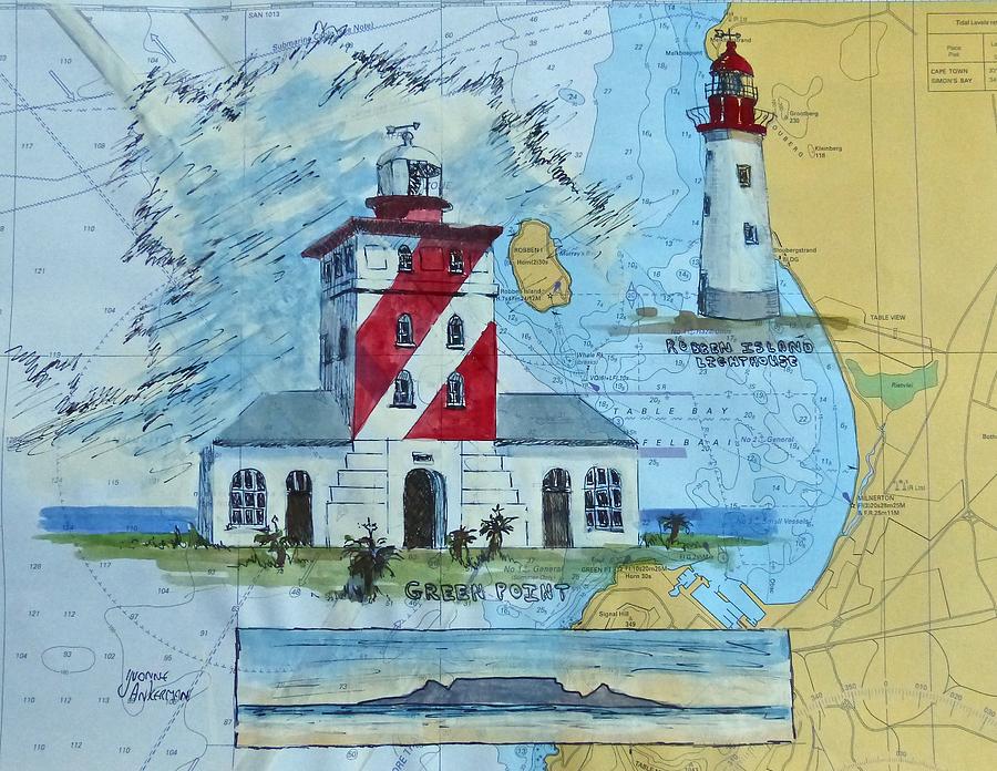 Green Point Lighthouse Painting by Yvonne Ankerman