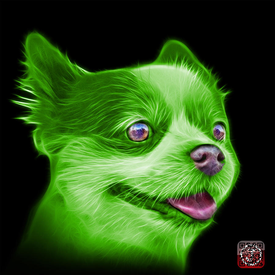 Green Pomeranian dog art 4584 - BB Painting by James Ahn