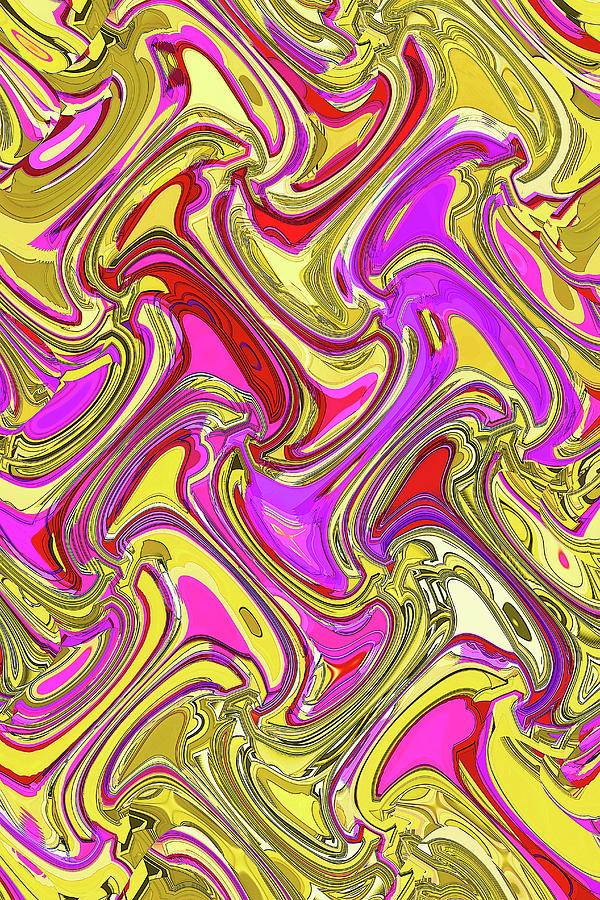 Green Purple Red And Yellow Color Abstract Digital Art by Tom Janca