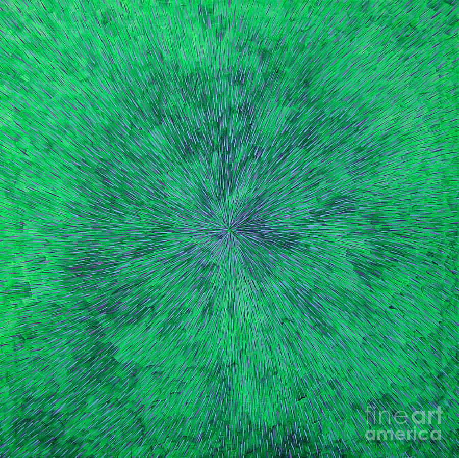 Green Radation with Violet  Painting by Dean Triolo