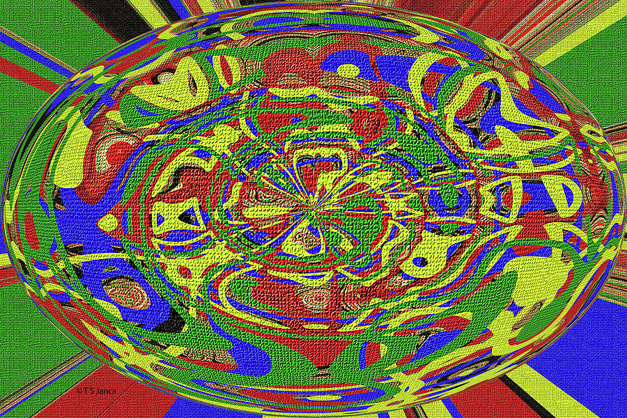 Green Red Yellow And Blue Abstract Digital Art by Tom Janca