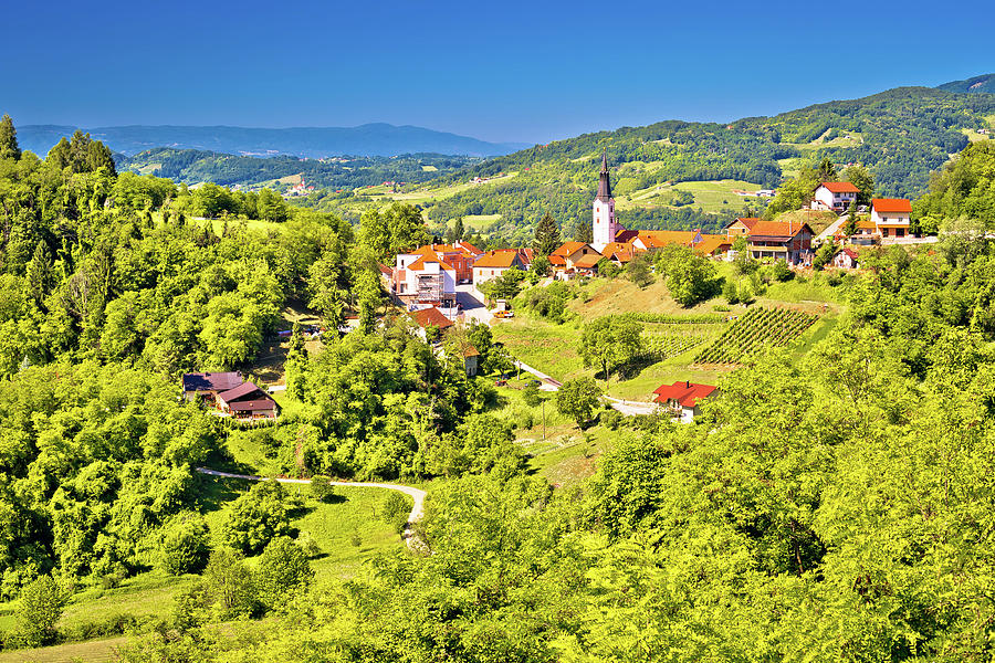 Green region of Zagorje and town Klanjec view Photograph by Brch Photography