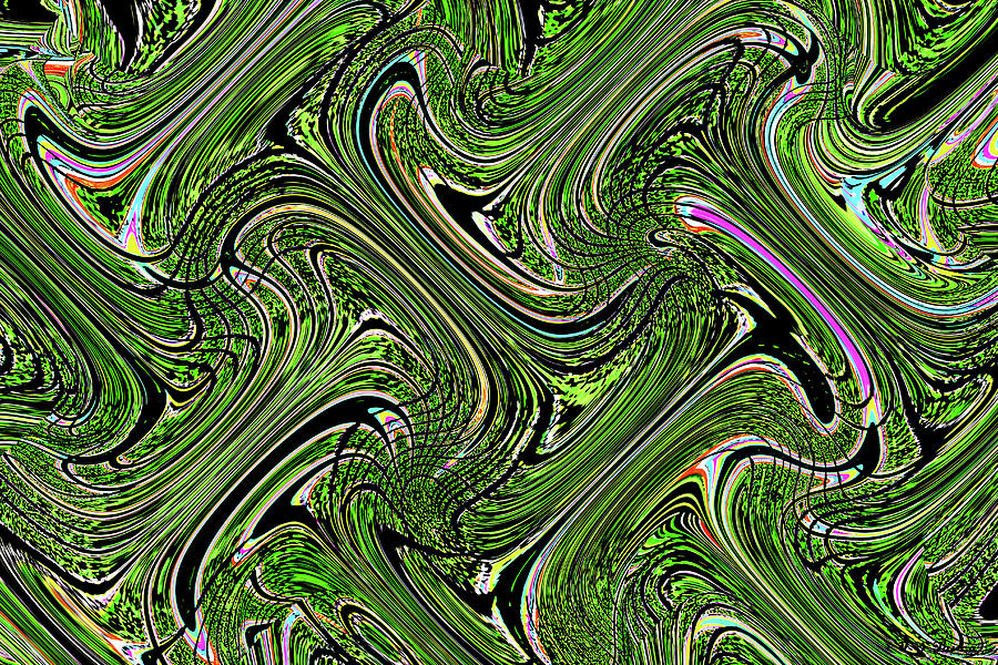 Green Remix Abstract Digital Art by Tom Janca