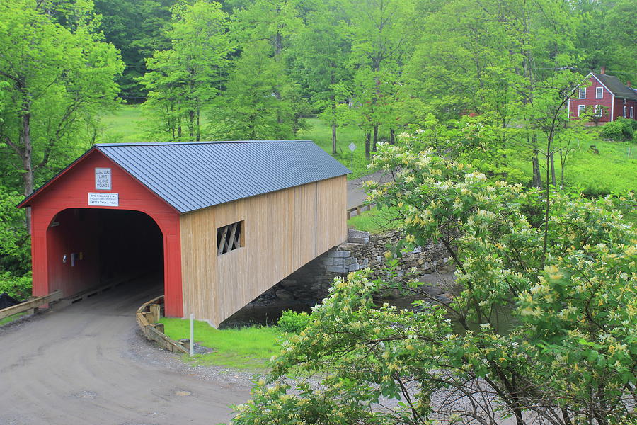 Green River Covered Bridge Guilford Vermont in Spring Photograph by John Burk
