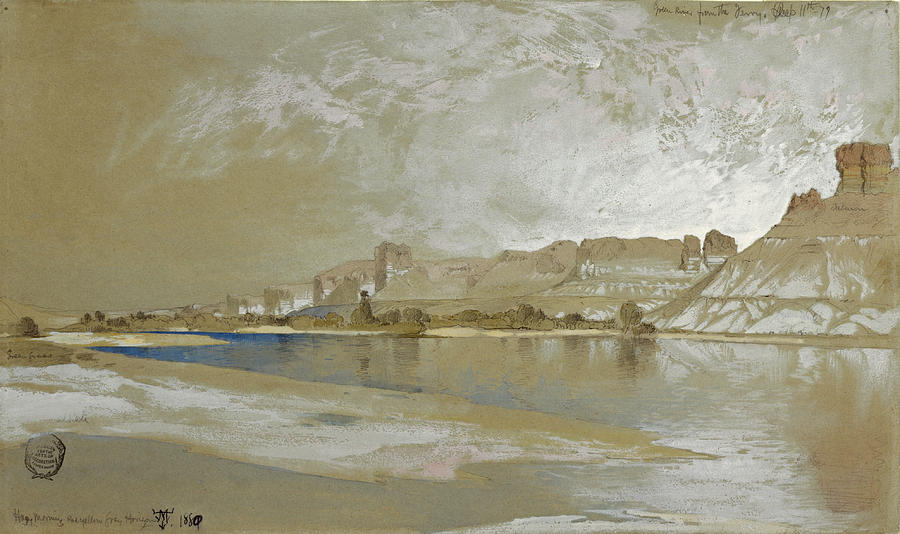Green River from the Ferry, Wyoming Territory, September 11, 1889 Drawing by Thomas Moran