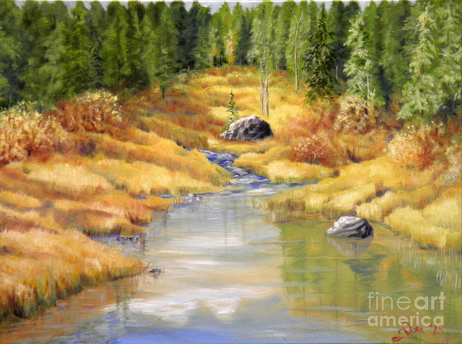 Green River Painting by Ida Eriksen
