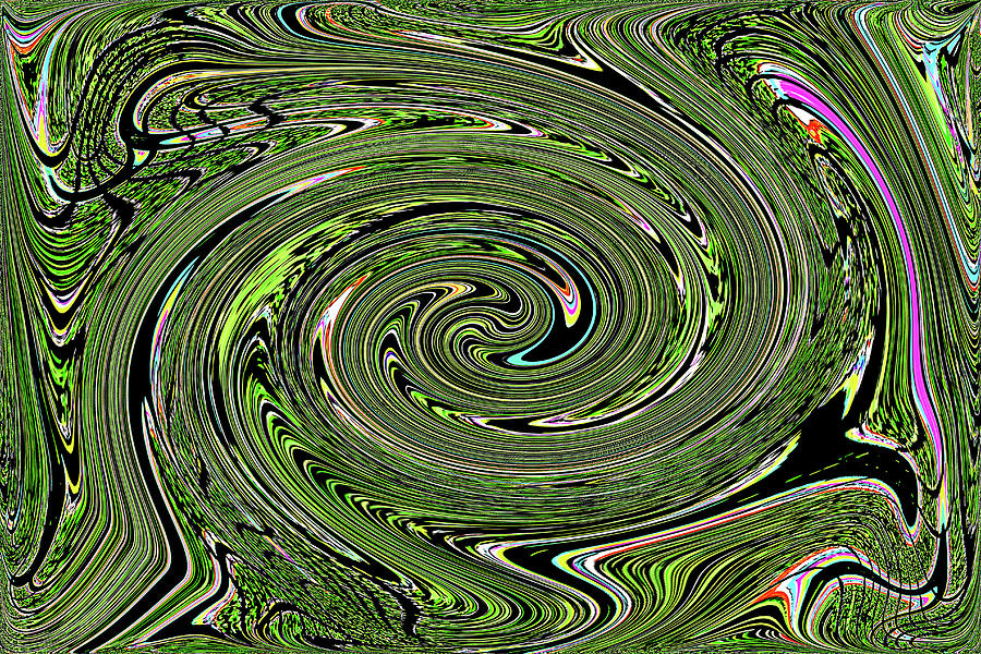 Green Rollover Abstract Digital Art by Tom Janca