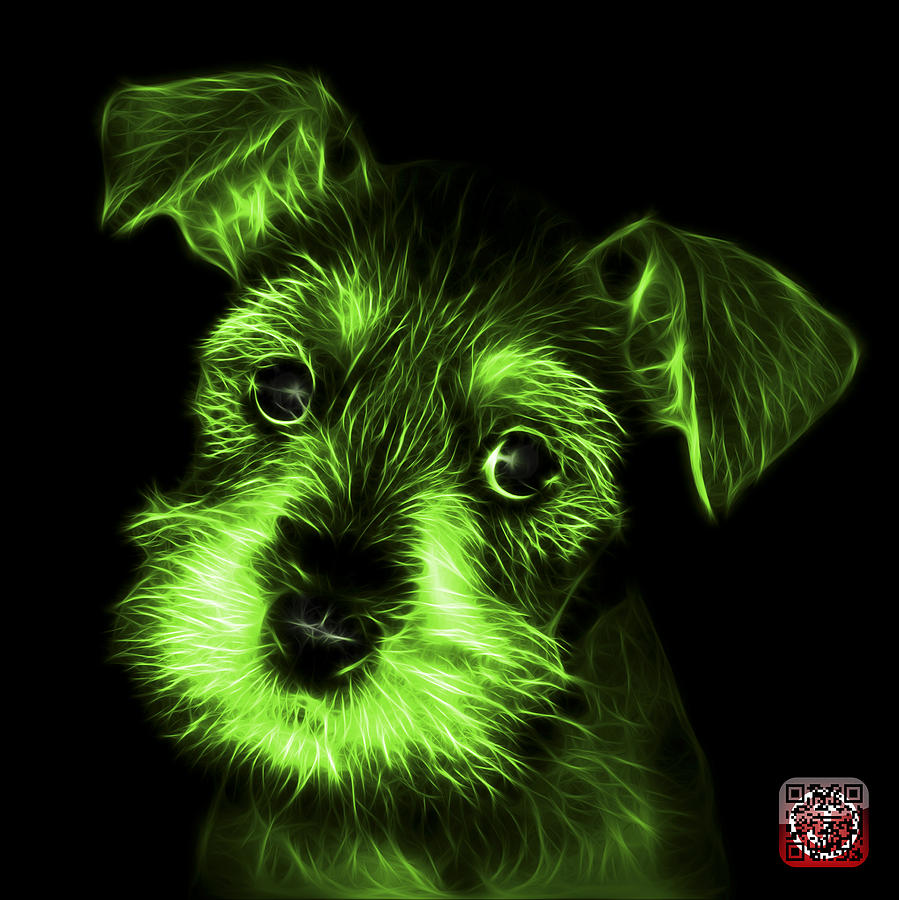 Green Salt and Pepper Schnauzer Puppy 7206 F Digital Art by James Ahn