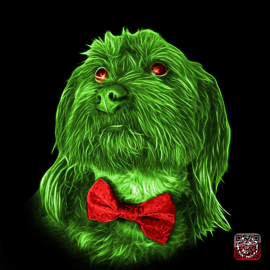 Green Schnoodle Pop Art 3687 - BB Painting by James Ahn