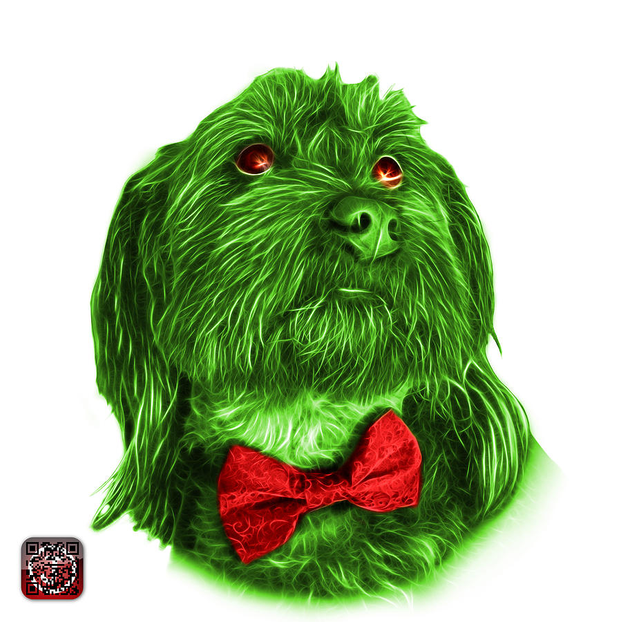 Green Schnoodle Pop Art - 3687 Painting by James Ahn