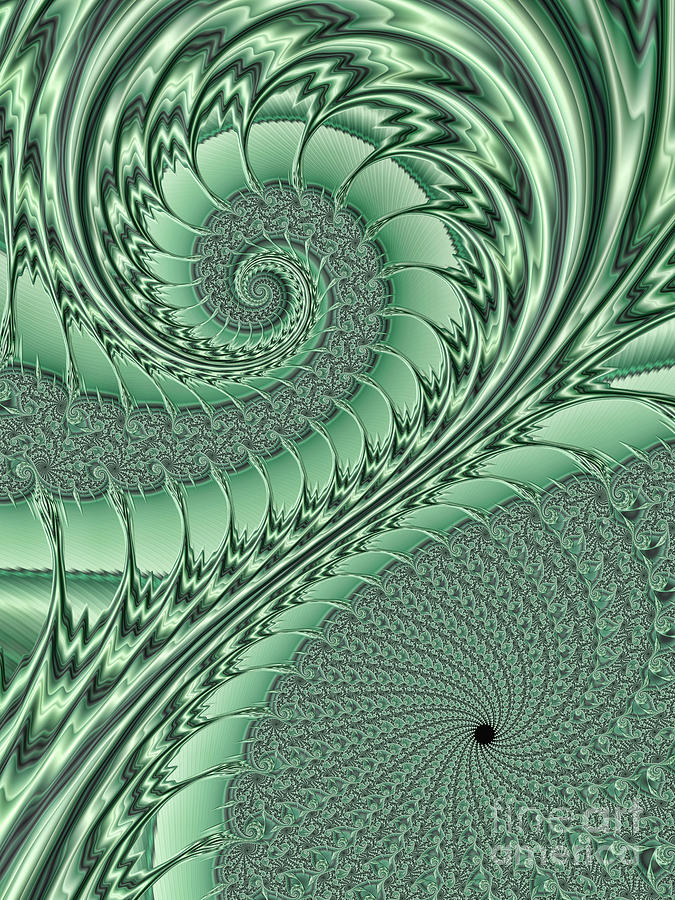 Green Scrolls Digital Art