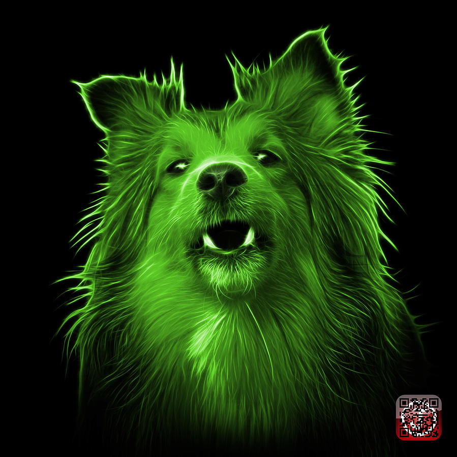 Green Sheltie Dog Art 0207 - BB Painting by James Ahn