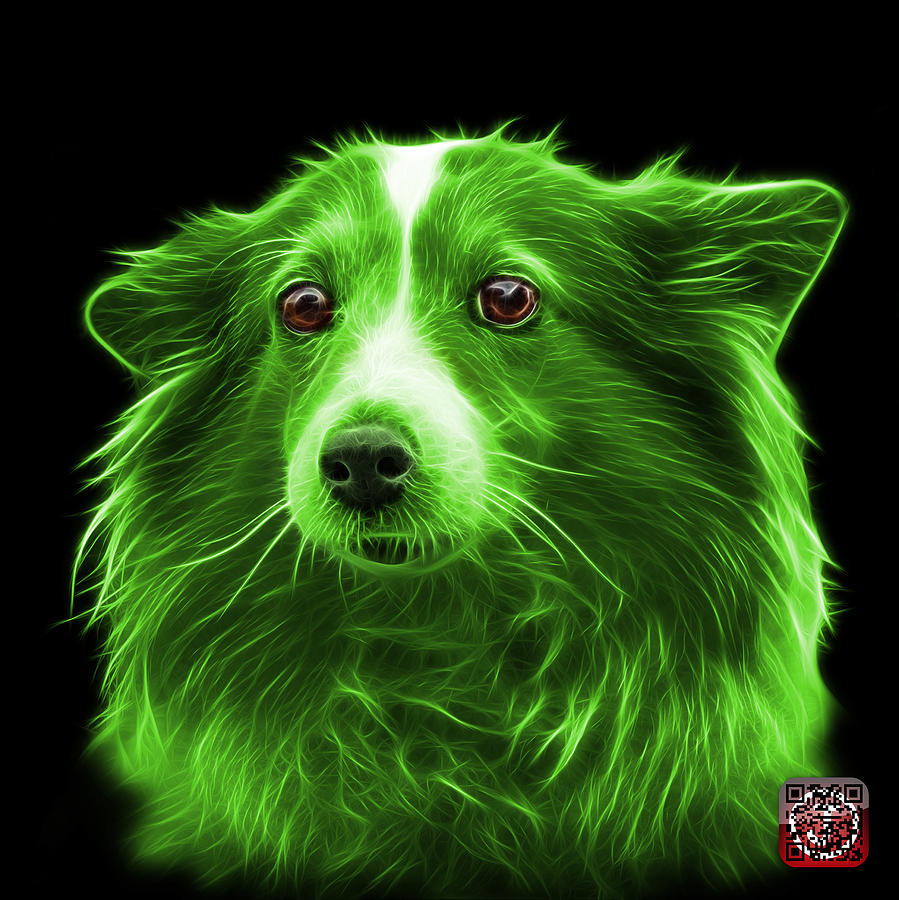 Green Shetland Sheepdog Dog Art 9973 - BB Mixed Media by James Ahn