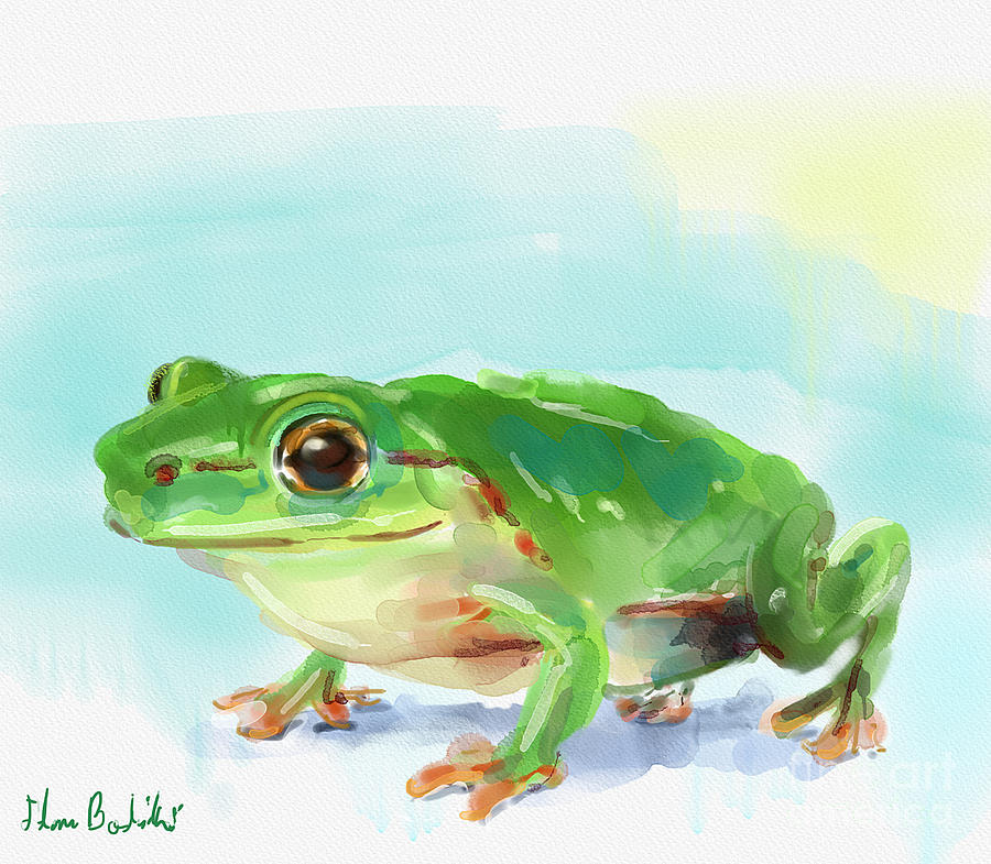 frog painting watercolor