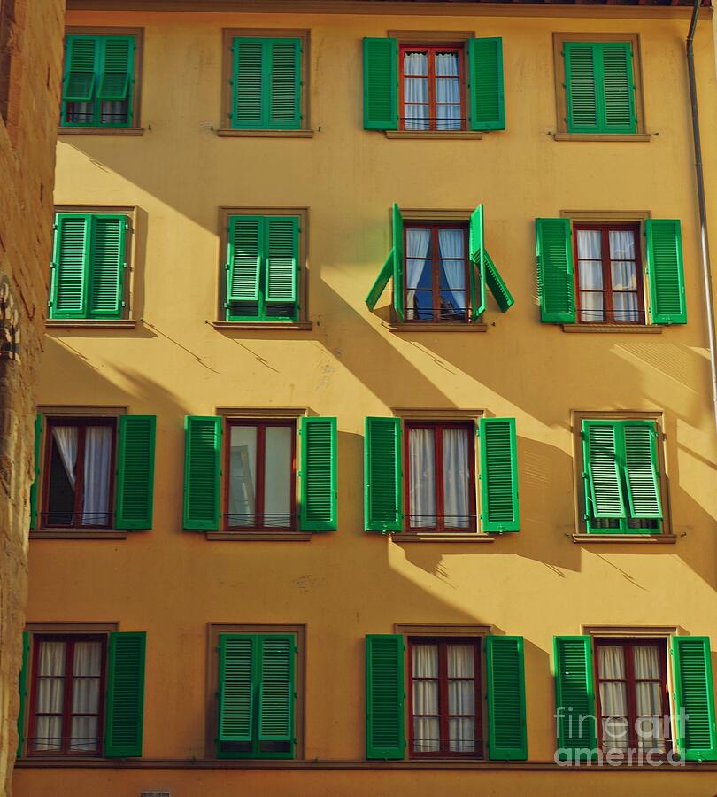 Green Shutters of Florence Photograph by Patricia Strand