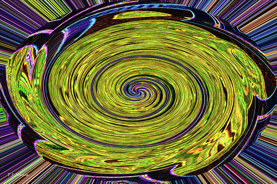 Green Snake Abstract Digital Art by Tom Janca