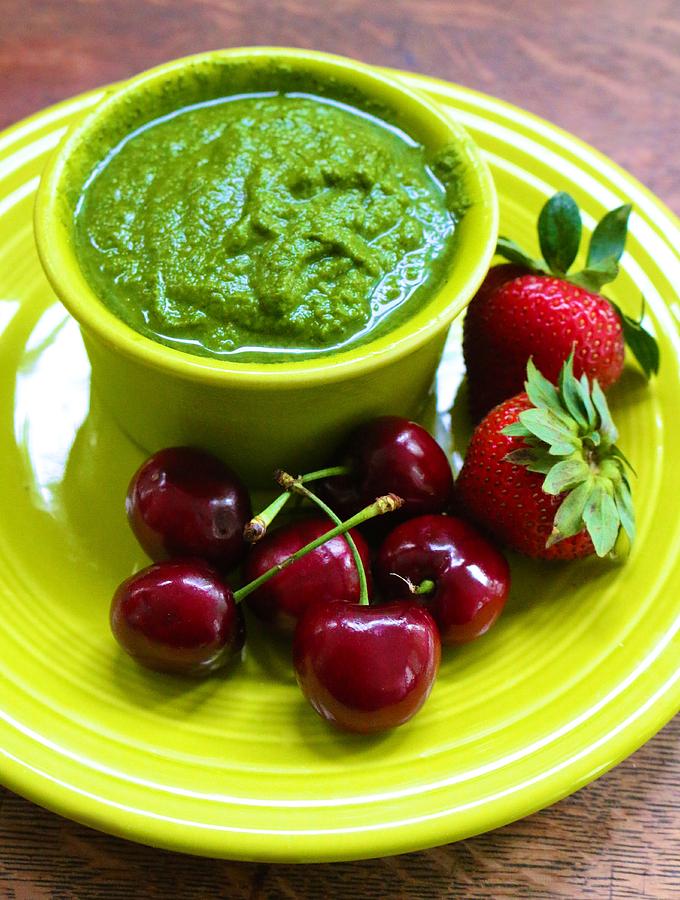 Green Soup and Berries Photograph by Polly Castor