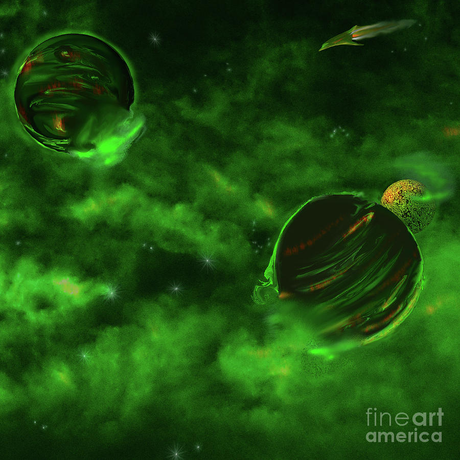 Space Painting - Green Space by Two Hivelys