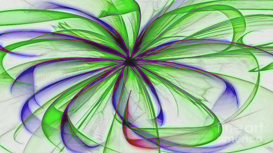 Green Spider Mum Digital Art by Diana Mary Sharpton
