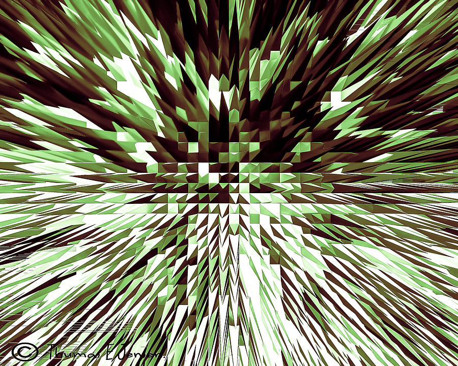 Green Spikes Digital Art by ThomasE Jensen