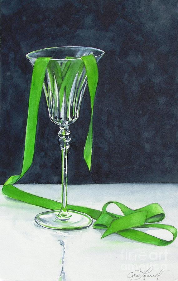 Still Life Painting - Green Spill by Jane Loveall
