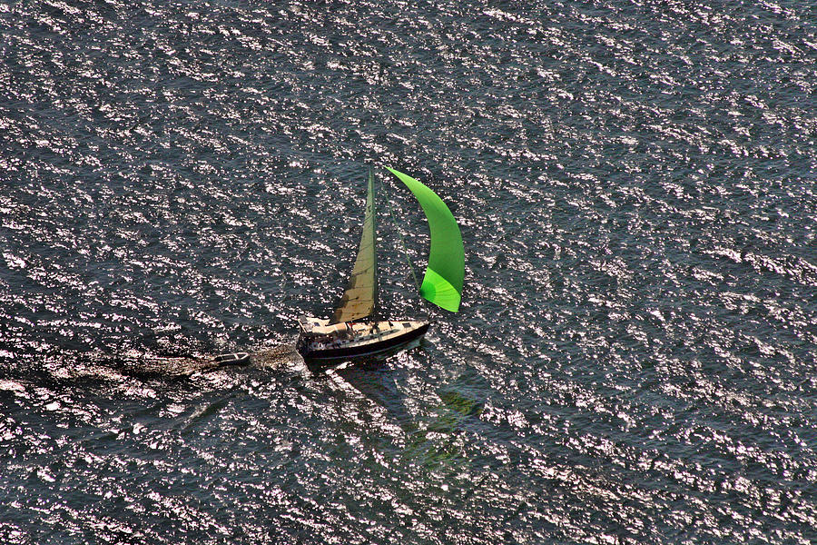 Green Spinnaker Photograph by Duncan Pearson