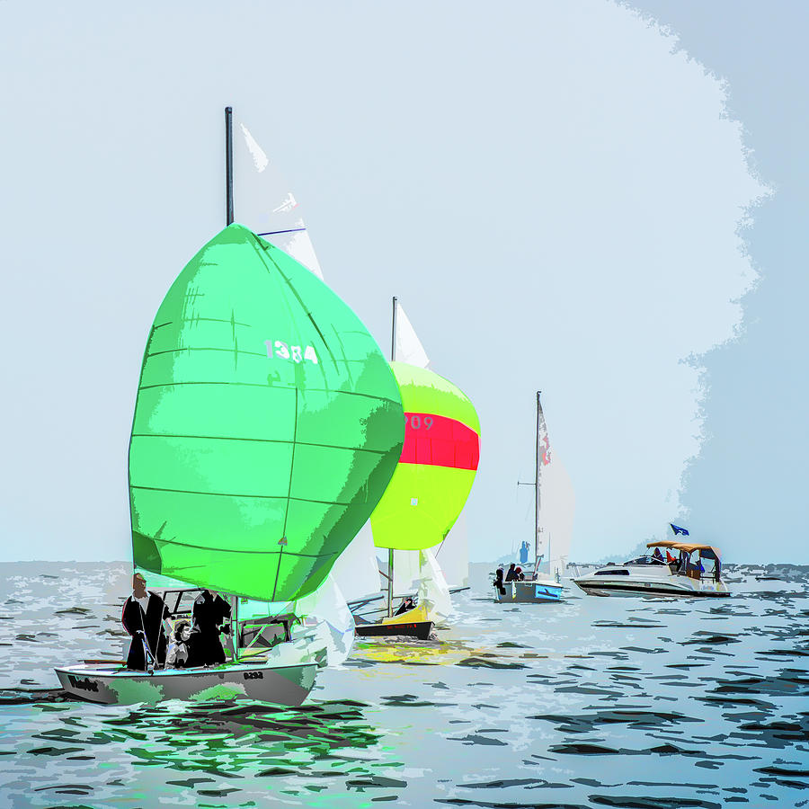 Green Spinnaker Photograph by Michael Arend