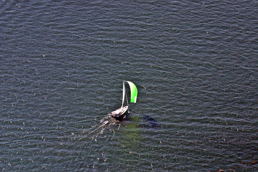 Green Spinnaker Sailing 2 Photograph by Duncan Pearson