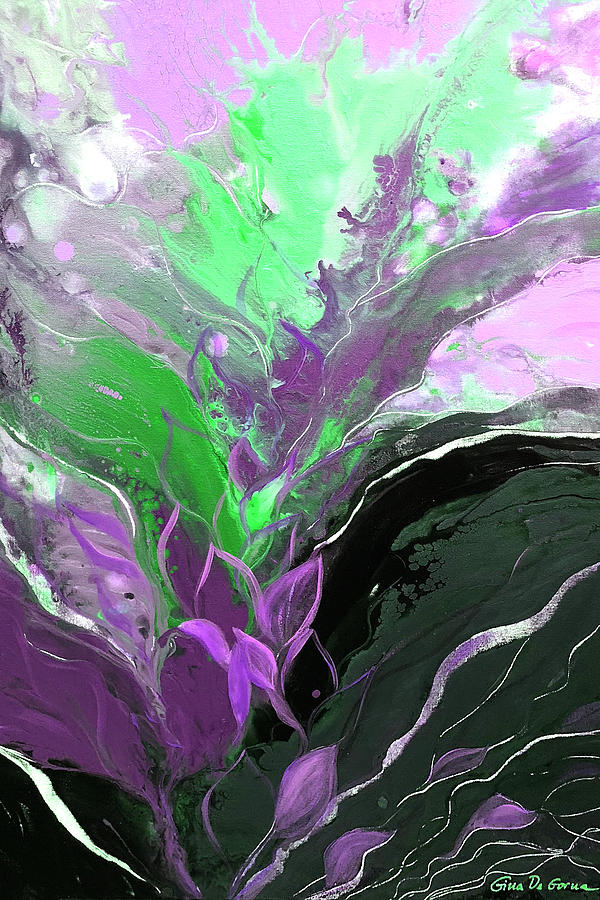 Green Splash Painting by Gina De Gorna