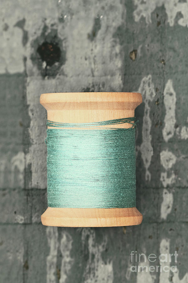 Green Spool of Thread Photograph by Stephanie Frey