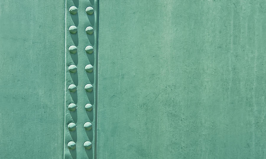 Green Steel With Rivets Photograph by Gary Warnimont