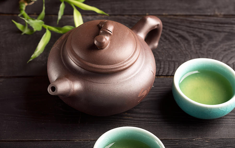 Tea Photograph - Green tea in the tea cups by Vadim Goodwill