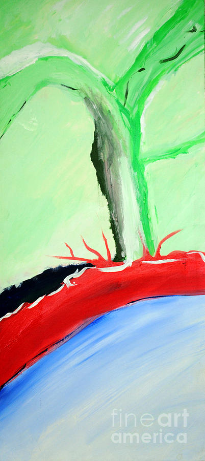 Green Tree Red Ridge Drawing by George D Gordon III