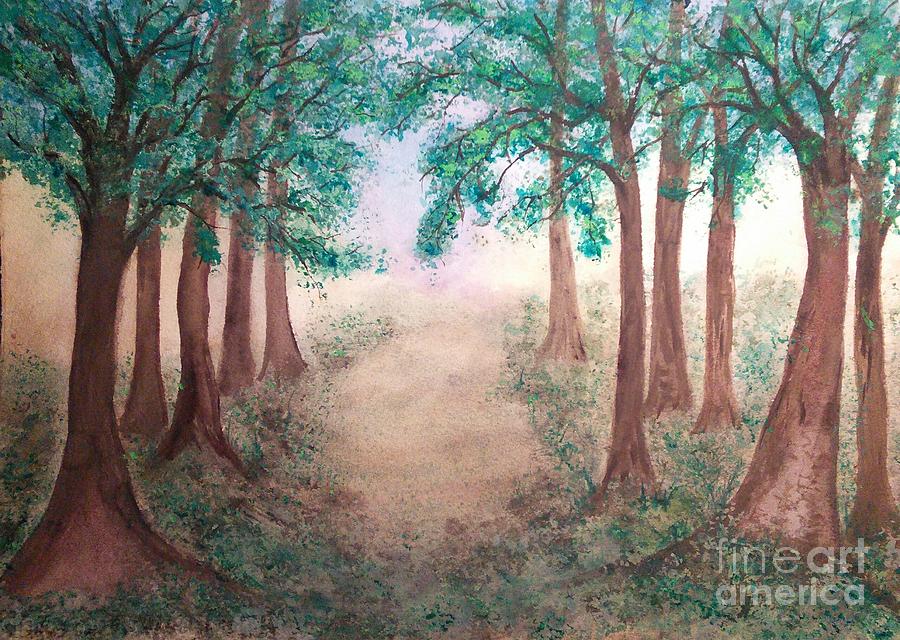 Green Tree Road Painting by Susan Nielsen