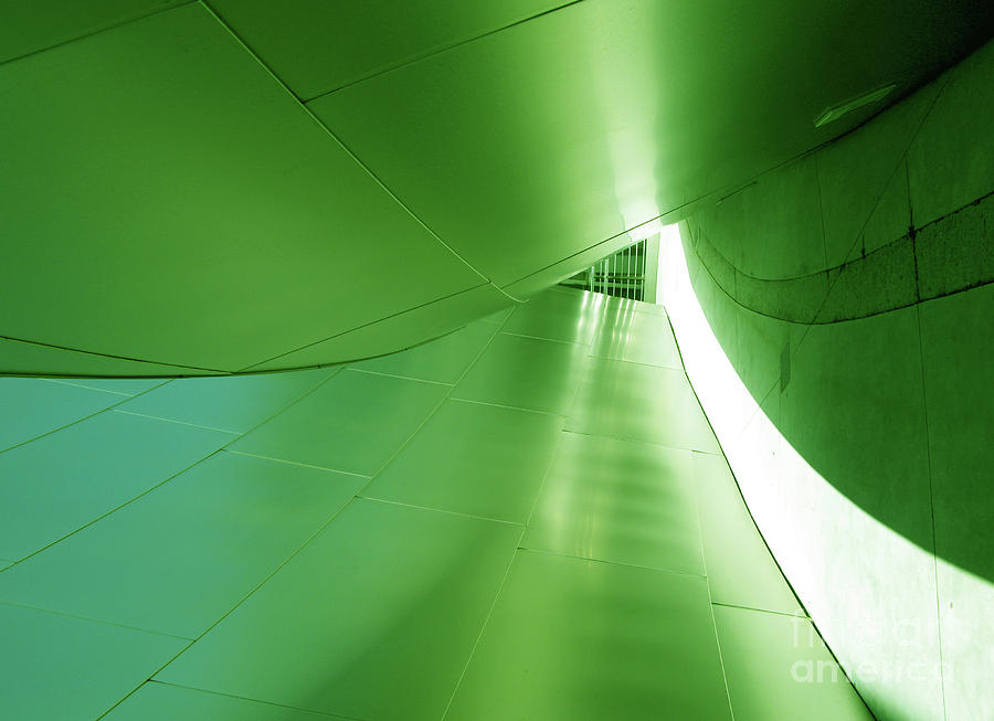Los Angeles Photograph - Green Tunnel. Los Angeles Series. by Ausra Huntington nee Paulauskaite