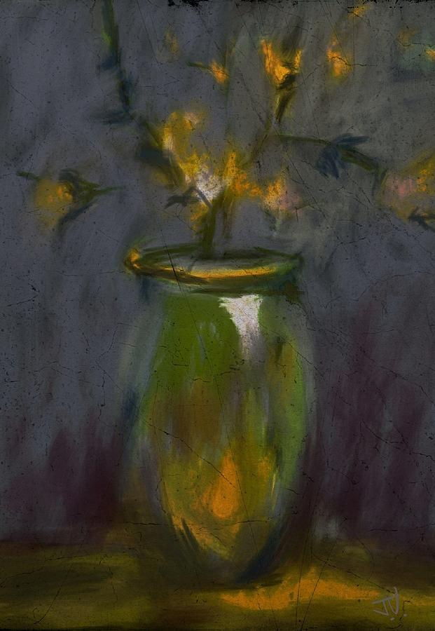 Green Vase Painting by Jim Vance