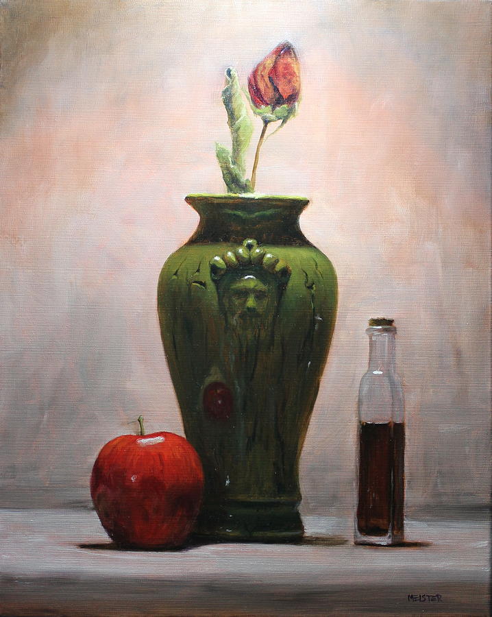 Green Vase Painting by Richard Meister Pixels
