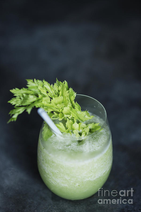 Green Vegetables Juice Glass With Kale And Celery Photograph by JM Travel Photography