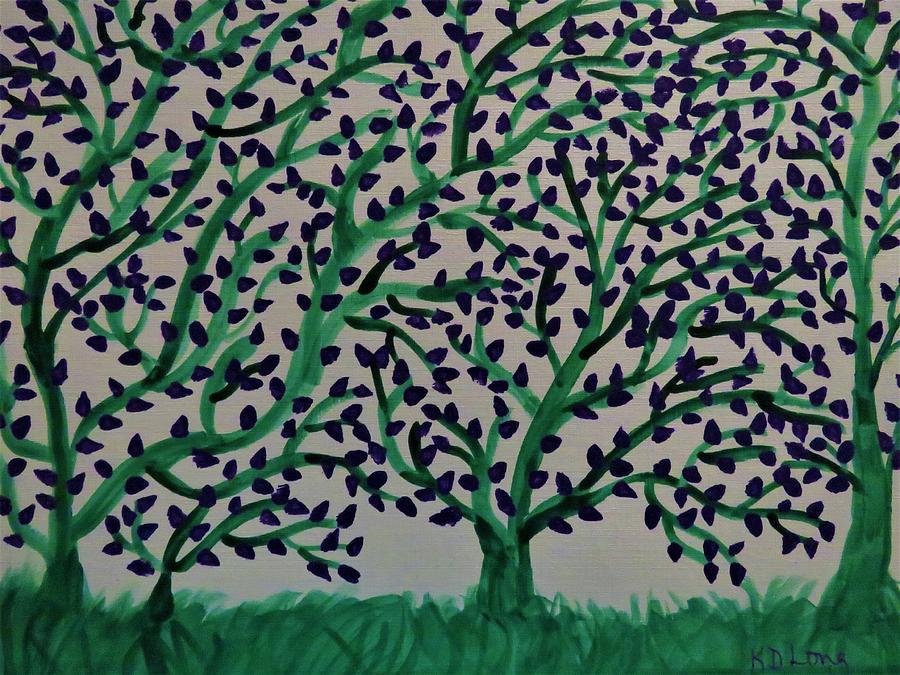 Green Vines Painting by Kathy Long