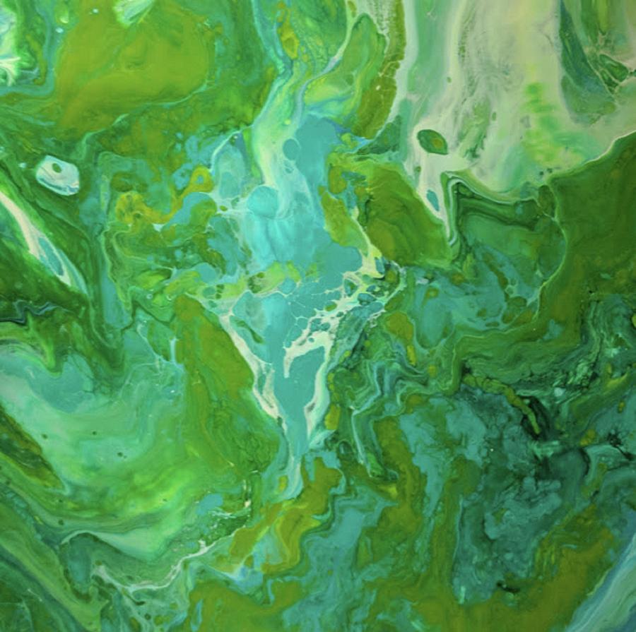 Green Waters Painting by Kathy Sheeran