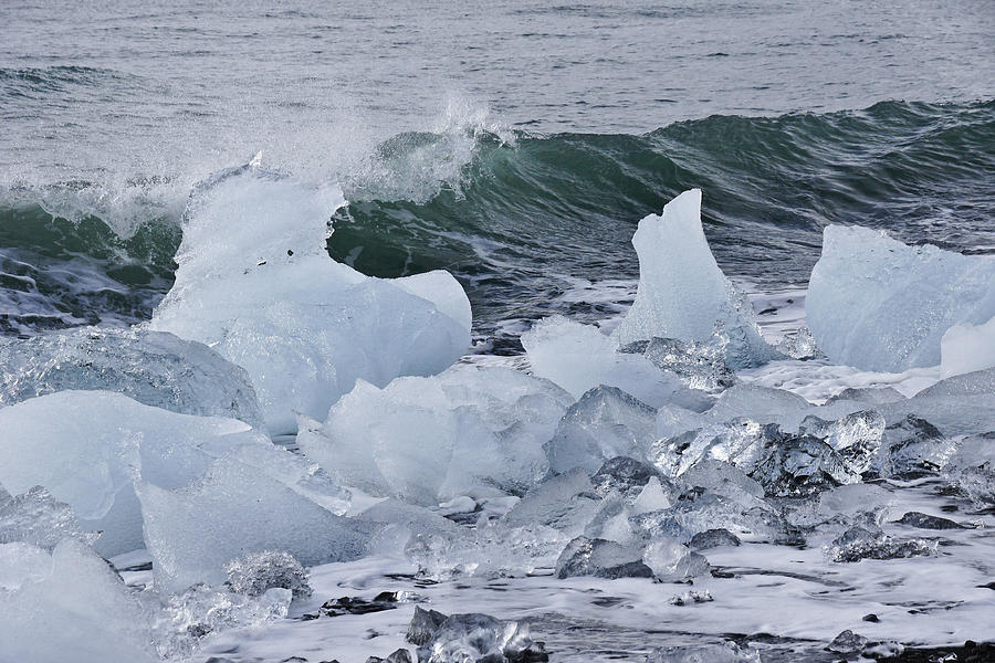 Green Wave, Blue Ice Photograph by Michele Burgess