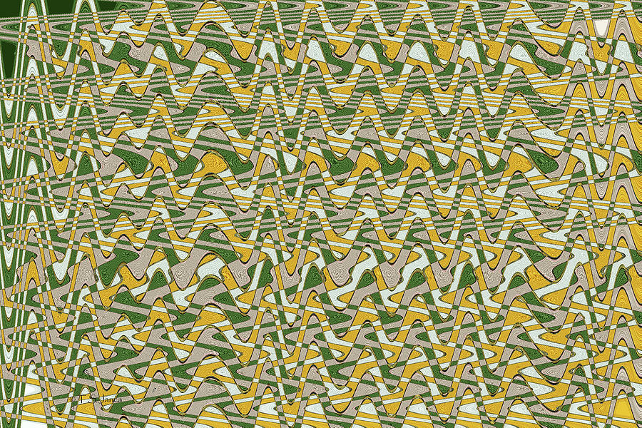 Green Wave Fabric Design Digital Art by Tom Janca