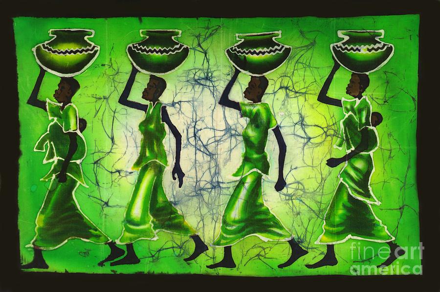 African Painting - Green Waves by Ted Samuel Mkoweka African Painting - Green Waves by Ted Samuel Mkoweka